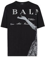 BALMAIN FW23 Logo Print Black Crew Neck T-Shirt Men. BH0EG010-GD17-EGP BALMAIN FW23 Logo Print Black Crew Neck T-Shirt Men. BH0EG010-GD17-EGP