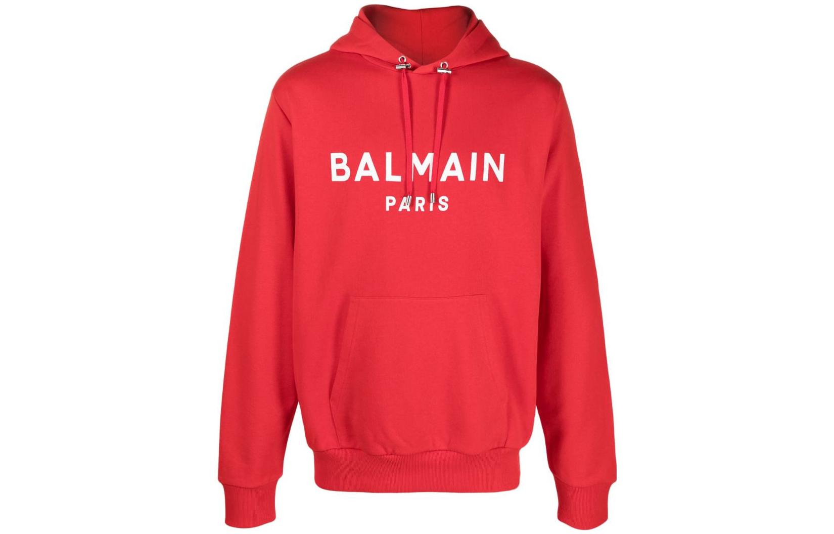 Balmain FW23 Solid Logo Print Hoodie BH0JR002-BB65-MCZ