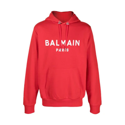 Balmain FW23 Solid Logo Print Hoodie BH0JR002-BB65-MCZ