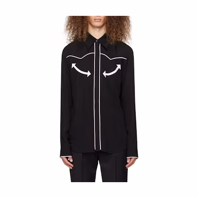BALMAIN FW24 Black Solid Single-Breasted Long-Sleeve Shirt. CH1HS305-VD44-EAB