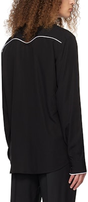 BALMAIN FW24 Black Solid Single-Breasted Long-Sleeve Shirt. CH1HS305-VD44-EAB Lookbook BALMAIN FW24 Black Solid Single-Breasted Long-Sleeve Shirt. CH1HS305-VD44-EAB