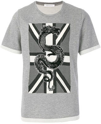 BALMAIN 그래픽 프린트 반팔 크루넥 티셔츠 남성 그레이 HP67217T-A7284-840 Order BALMAIN 그래픽 프린트 반팔 크루넥 티셔츠 남성 그레이 HP67217T-A7284-840