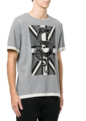 BALMAIN 그래픽 프린트 반팔 크루넥 티셔츠 남성 그레이 HP67217T-A7284-840 Lookbook BALMAIN 그래픽 프린트 반팔 크루넥 티셔츠 남성 그레이 HP67217T-A7284-840