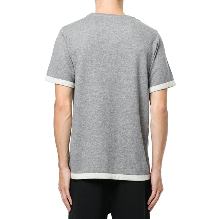 Shop BALMAIN 그래픽 프린트 반팔 크루넥 티셔츠 남성 그레이 HP67217T-A7284-840