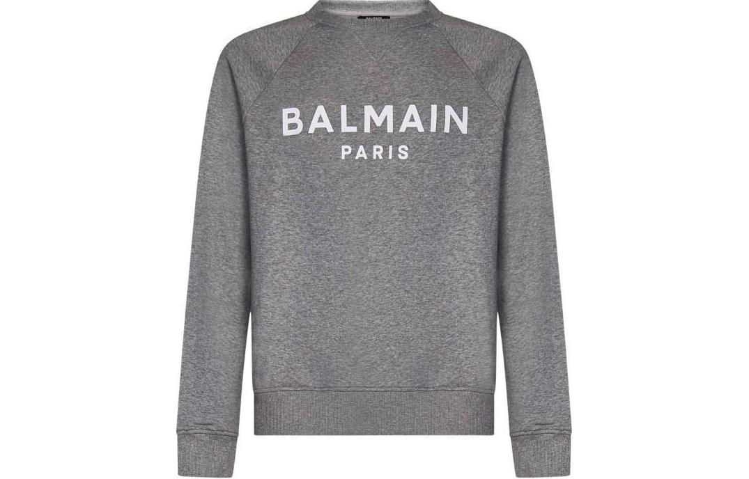Balmain Grey Crewneck Sweatshirt Long Sleeve Pullover CH1JQ005BB65-YDU