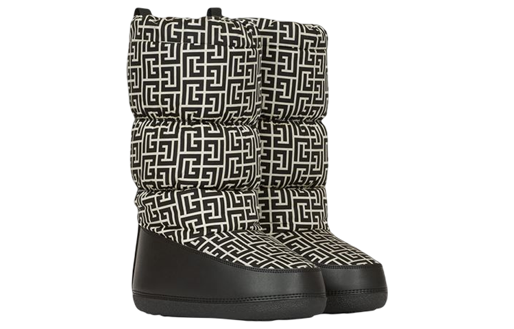 Balmain High-Top Quilted Nylon and Leather 'Ivory Black' 圖 2