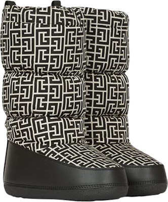 Balmain High-Top Quilted Nylon and Leather 'Ivory Black' WM4TA287TNMLGFE Order Balmain High-Top Quilted Nylon and Leather 'Ivory Black' WM4TA287TNMLGFE