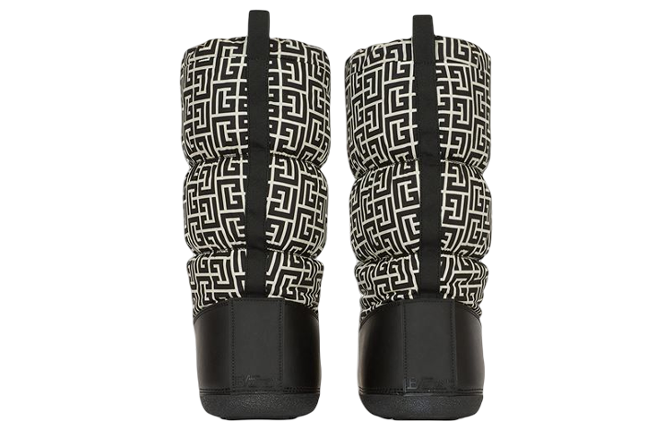 Balmain High-Top Quilted Nylon and Leather 'Ivory Black' 圖 3