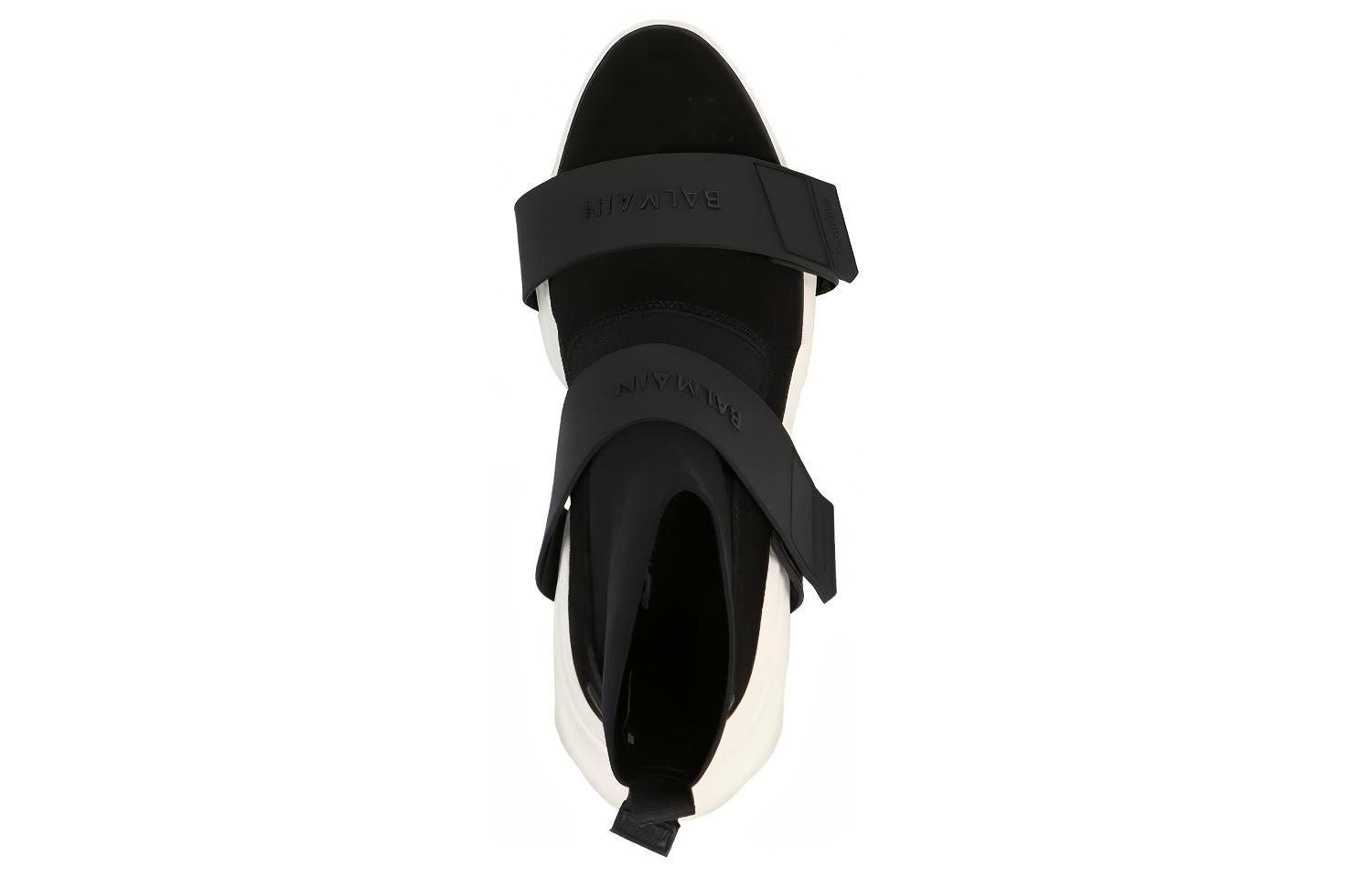 Shop Balmain Slip-On Alta ''Nero Bianco'' XM1VH229TKUDEAB
