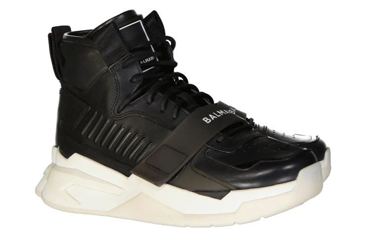 Lookbook Balmain High-Top Sneaker 'Black Leather Logo' UM1C230CTW0PA
