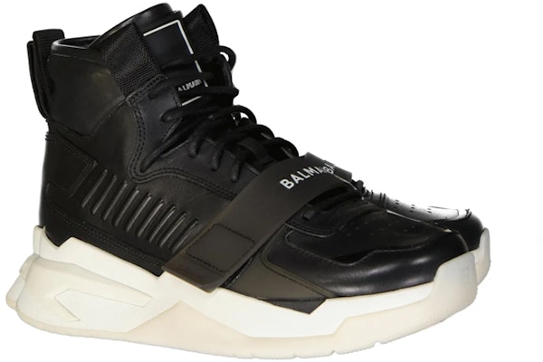 Balmain High-Top Sneaker 'Black Leather Logo' UM1C230CTW0PA Lookbook Balmain High-Top Sneaker 'Black Leather Logo' UM1C230CTW0PA