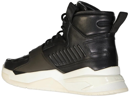 Balmain High-Top Sneaker 'Black Leather Logo' UM1C230CTW0PA Shop Balmain High-Top Sneaker 'Black Leather Logo' UM1C230CTW0PA