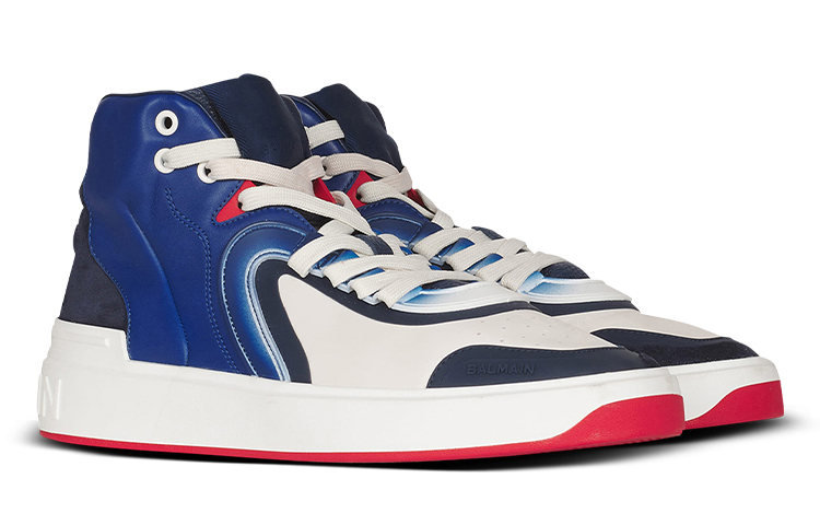 Balmain High-Top Sneaker 'Blue and White' 圖 2