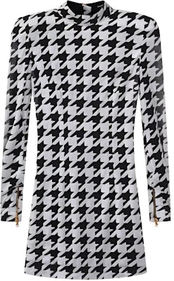 BALMAIN 千鳥格紋修身長袖連衣裙 黑色 SS22 YF1R8162JD45EAB Buy BALMAIN 千鳥格紋修身長袖連衣裙 黑色 SS22 YF1R8162JD45EAB
