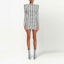 Shop BALMAIN 千鳥格紋修身長袖連衣裙 黑色 SS22 YF1R8162JD45EAB