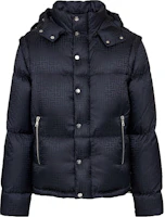 Balmain Jacquard Monogram Hooded Puffer Jacket Black BH1TP035XB11 Balmain Jacquard Monogram Hooded Puffer Jacket Black BH1TP035XB11