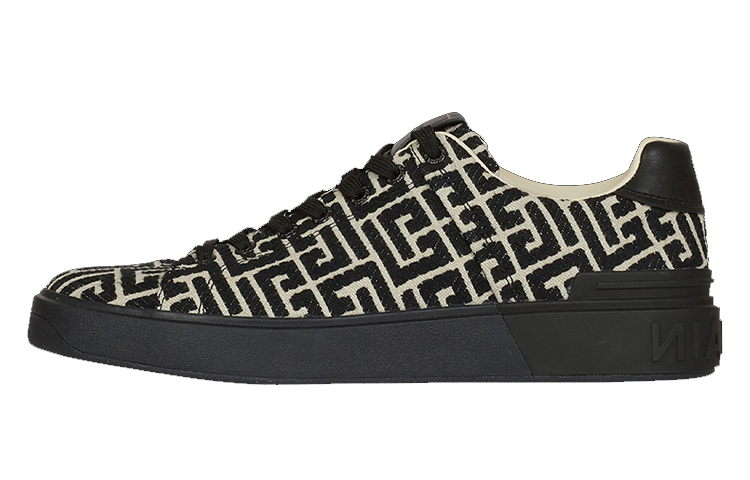 Balmain Knit Sneakers 'Black Logo Jacquard'