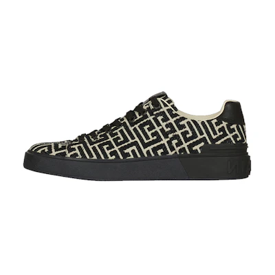 Balmain Knit Sneakers 'Black Logo Jacquard'