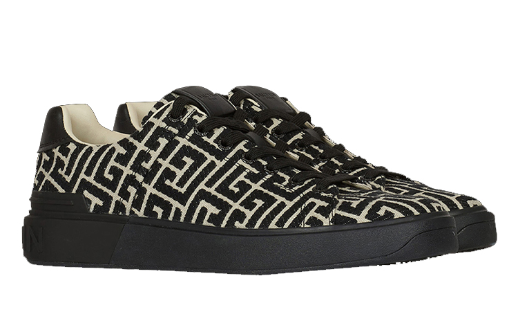 Balmain Knit Sneakers 'Black Logo Jacquard' 圖 2