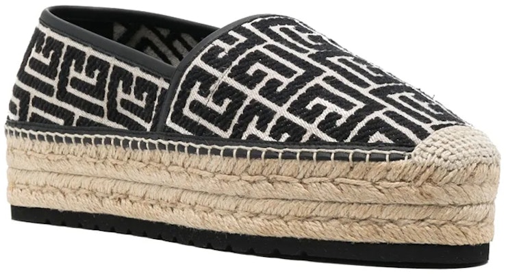 Balmain Kulit 'Logo Jacquard Platform Espadrille Hitam' AM1UG320TJMA Order Balmain Kulit 'Logo Jacquard Platform Espadrille Hitam' AM1UG320TJMA