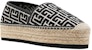 Balmain Kulit 'Logo Jacquard Platform Espadrille Hitam' AM1UG320TJMA