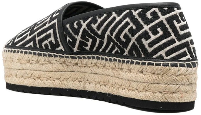 Balmain Leather 'Black Logo Jacquard Platform Espadrille' AM1UG320TJMA Shop Balmain Leather 'Black Logo Jacquard Platform Espadrille' AM1UG320TJMA