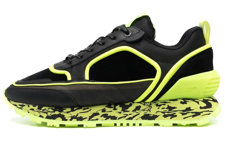 Balmain Leather Low-Top 'Black Green'