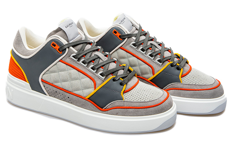 Balmain Leather Low-Top 'Grey' 圖 2