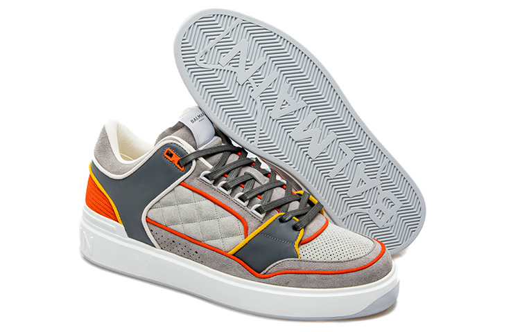 Balmain Leather Low-Top 'Grey' 圖 4