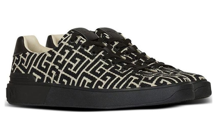 Order 발망 블랙 레이스업 가죽 로우탑 (Balmain Black Lace-up Leather Low-top) AM1VI288TJCMEDK