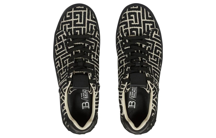 Lookbook 발망 블랙 레이스업 가죽 로우탑 (Balmain Black Lace-up Leather Low-top) AM1VI288TJCMEDK