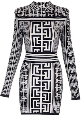 Balmain Gaun Mini Leher Tinggi Slim Fit Lengan Panjang Corak Huruf Pelbagai Warna BF1R8018-KE98-GGD Order Balmain Gaun Mini Leher Tinggi Slim Fit Lengan Panjang Corak Huruf Pelbagai Warna BF1R8018-KE98-GGD