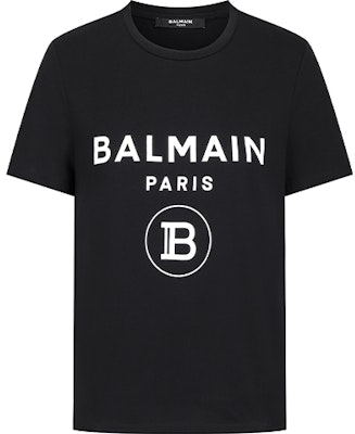 BALMAIN 黑色字母印花圓領T恤 VH1EF000-B029-0PA Order BALMAIN 黑色字母印花圓領T恤 VH1EF000-B029-0PA
