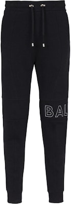 발망 레터 프린트 니트 조거 팬츠 드로스트링 블랙 CH1OB235-BC22-EBP Buy 발망 레터 프린트 니트 조거 팬츠 드로스트링 블랙 CH1OB235-BC22-EBP