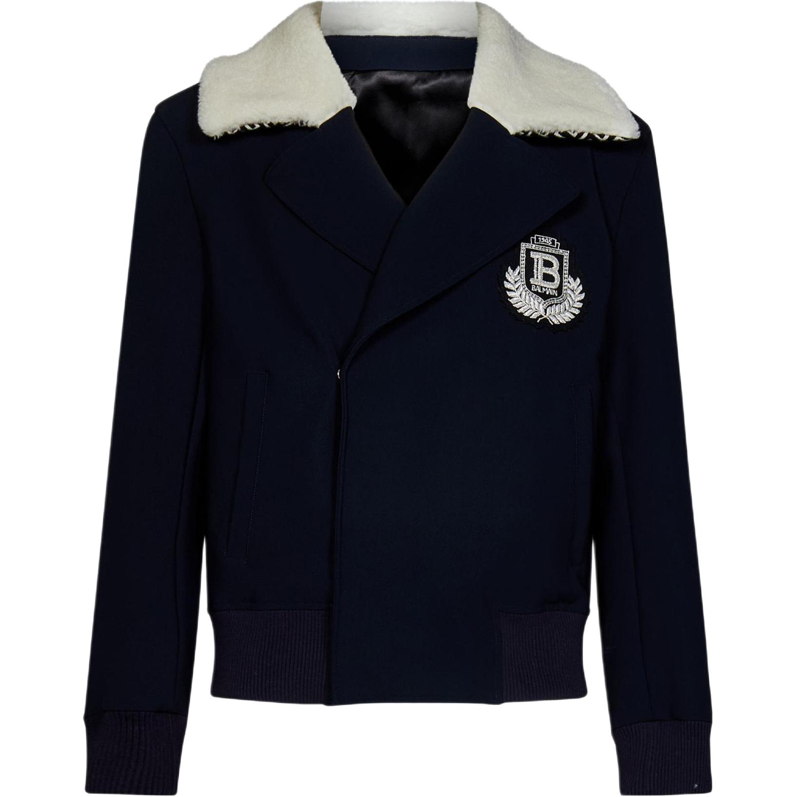 Balmain Logo Double-Breasted Long Sleeve Blazer Jacket Men’s Blue BH1TH675-80JG-SJZ