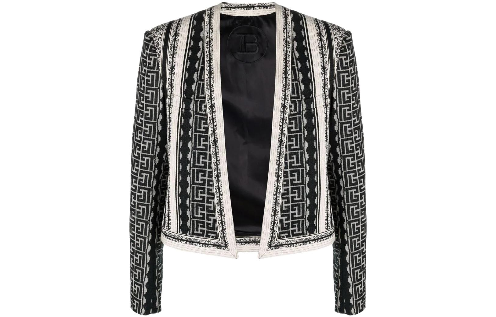 Balmain Logo Graphic Print Jacket Black XH1SC077XB71-GFE