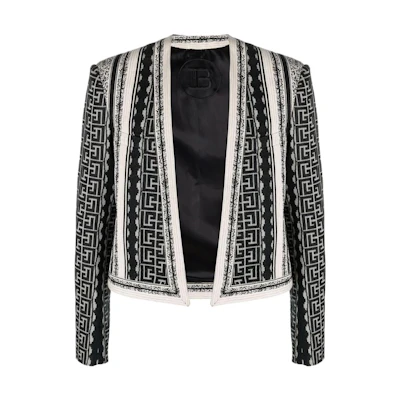 Balmain Logo Graphic Print Jacket Black XH1SC077XB71-GFE