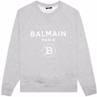 Balmain Logo Letter Print Crewneck Long Sleeve Sweatshirt Men’s Grey VH0JQ005-B027-9UB Balmain Logo Letter Print Crewneck Long Sleeve Sweatshirt Men’s Grey VH0JQ005-B027-9UB