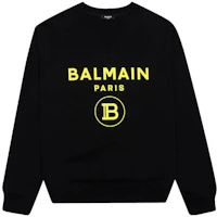 Balmain Logo Print Crewneck Long Sleeve Sweatshirt Black VH0JQ005-B093-EAQ Balmain Logo Print Crewneck Long Sleeve Sweatshirt Black VH0JQ005-B093-EAQ