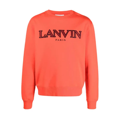 Balmain Logo Print Crewneck Sweatshirt Orange () WH0JQ005B151-KBD