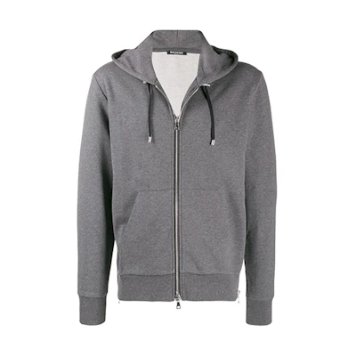 Balmain Logo Zip Hoodie Dark Grey SH03643I205-9UB