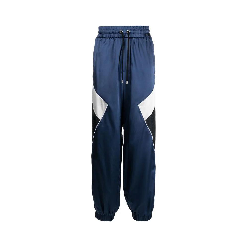 Balmain Loose Fit Jogger Pants with Drawstring - Blue BH1OB251-XG37-SJI