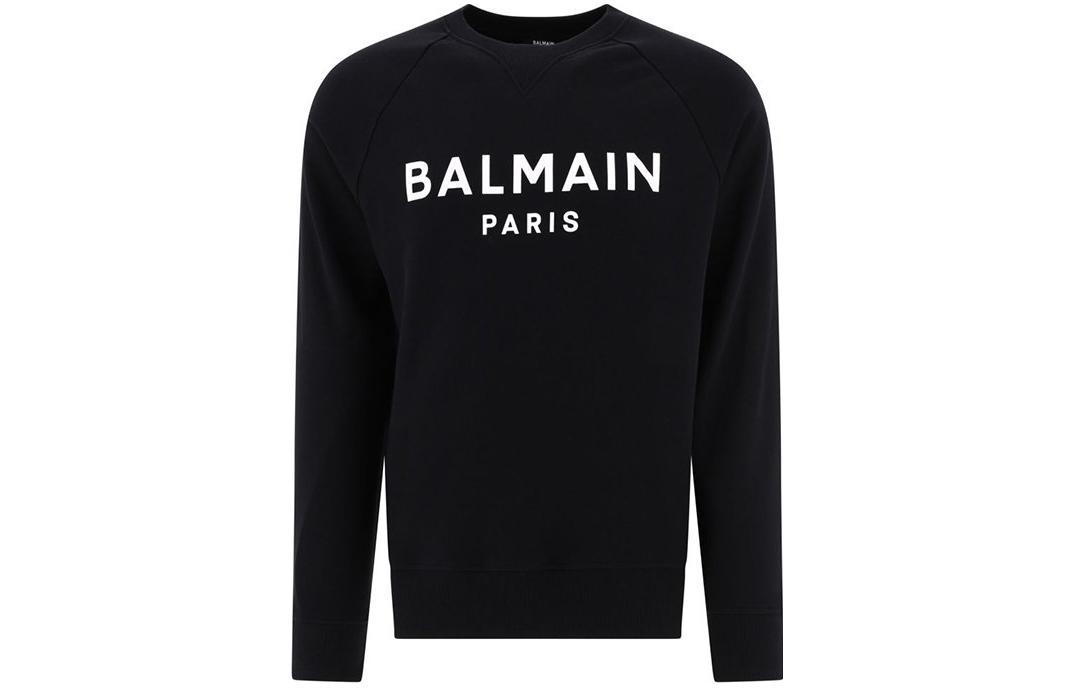Balmain Loose Fit Letter Print Crewneck Sweatshirt Black Men’s BH1JQ005BB65-EAB