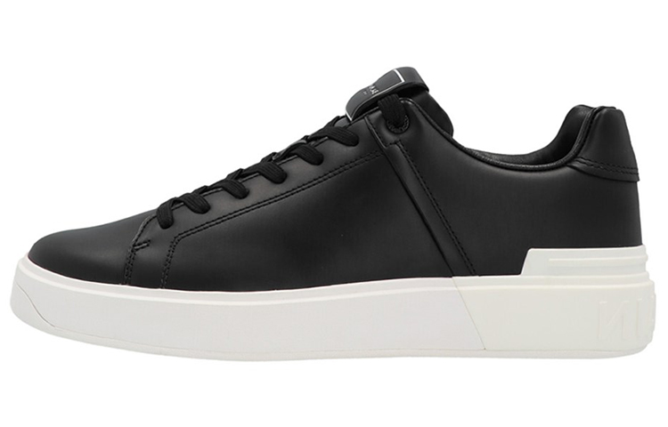 Balmain Low-Top Lace-Up Leather Sneakers 'Black Fashion'