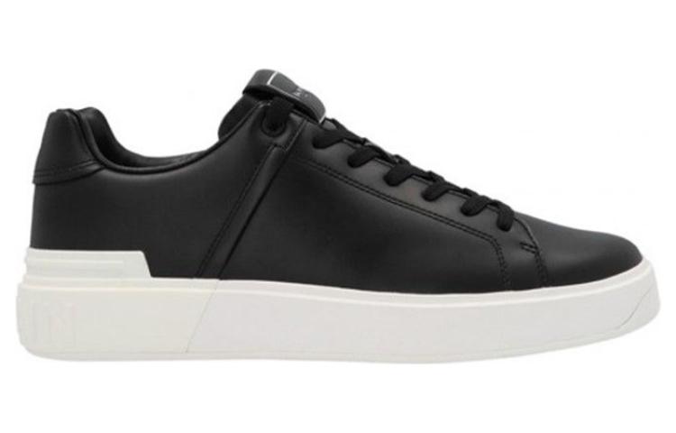 Balmain Low-Top Lace-Up Leather Sneakers 'Black Fashion' 圖 2