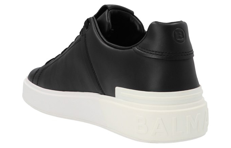 Balmain Low-Top Lace-Up Leather Sneakers 'Black Fashion' 圖 3