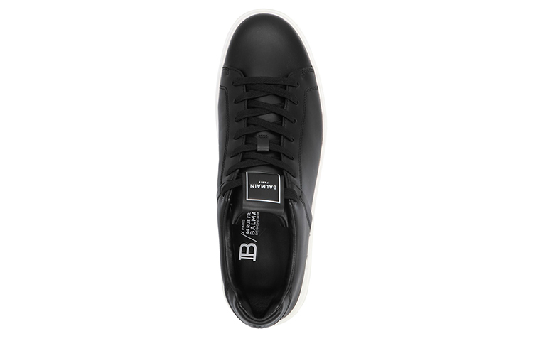 Balmain Low-Top Lace-Up Leather Sneakers 'Black Fashion' 圖 4