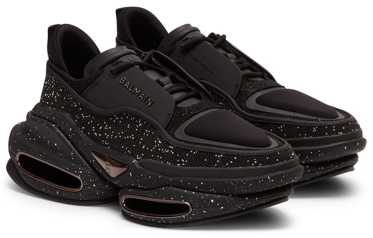 Balmain Low-Top Sneakers 'Black Leather' 圖 2
