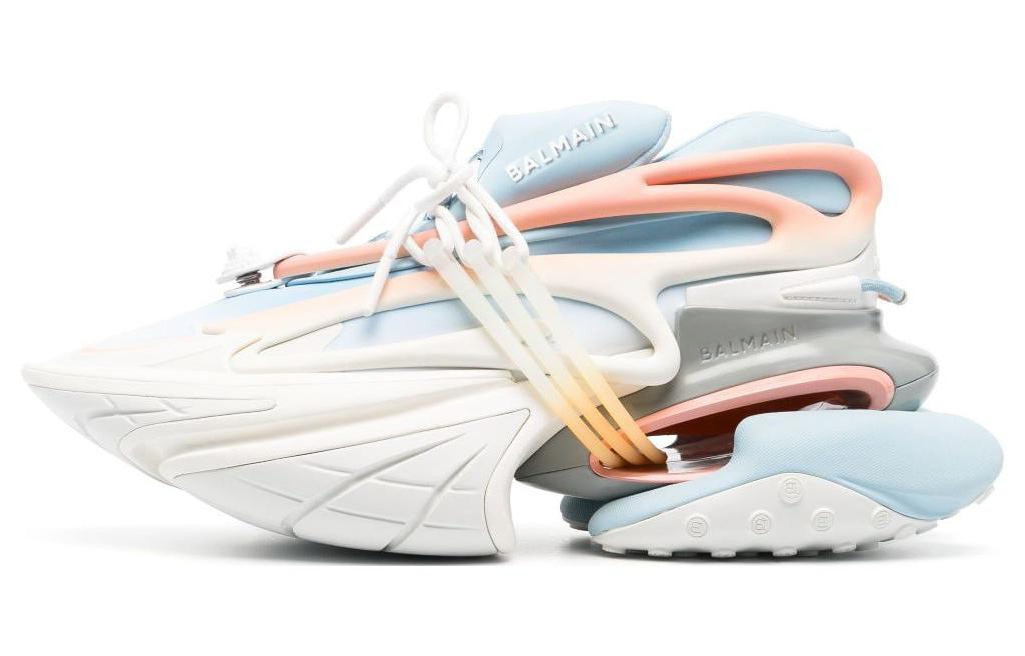 Buy Balmain Zapatillas Bajas Cordones 'Blanco Azul Rosa' AM0VJ309KNCGGMO