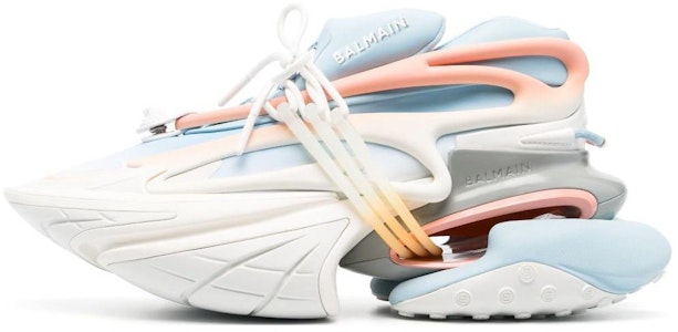 발망 로우탑 레이스업 '화이트 블루 핑크' AM0VJ309KNCGGMO Buy 발망 로우탑 레이스업 '화이트 블루 핑크' AM0VJ309KNCGGMO